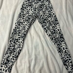 white marika leggings with black dots